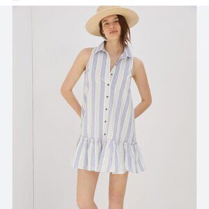 Maeve Striped Blue and White Mini Dress